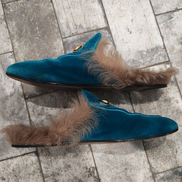 Gucci Turquoise Princetown Sandals or Flats, Authentic - Picture 4 of 9